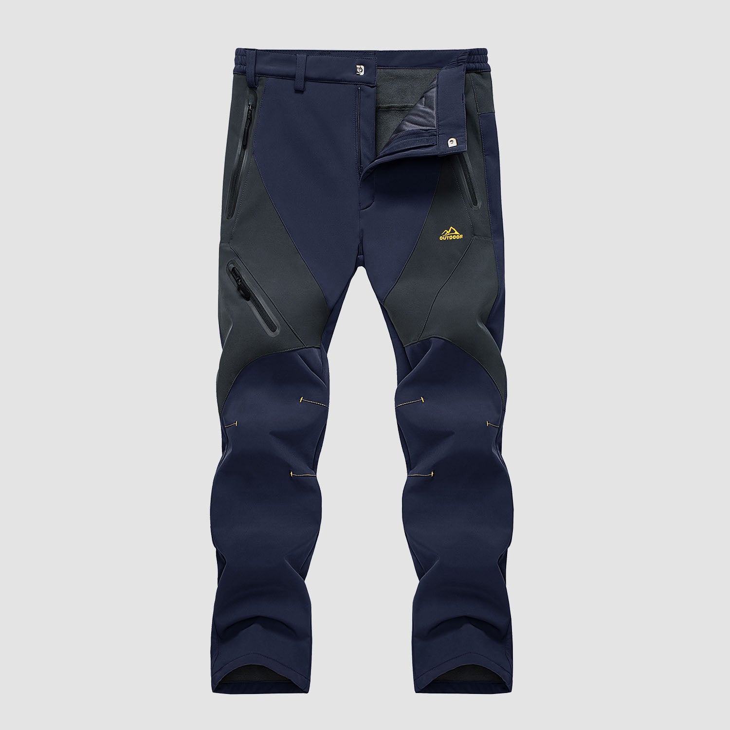 Men's Winter Pants Snow Pants Fleece Lined Water Resistant with 4 Zip Pockets Skiing Pants, Army Green / 40