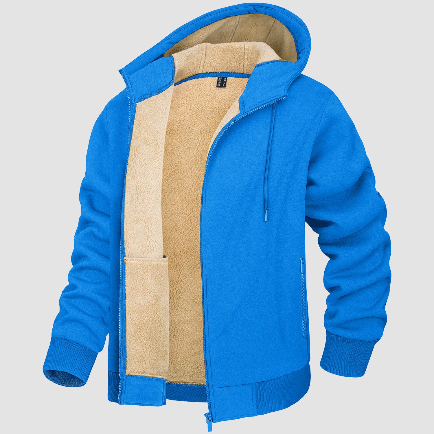 Men's Zipper Hoodie Jacket Fleece Lined Warm Jacket for Winter