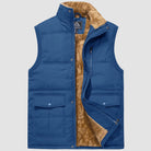 Men's Outerwear Vests Full-Zip Sleeveless Jacket Winter Warm Fleece Lined Vests Stand Collar