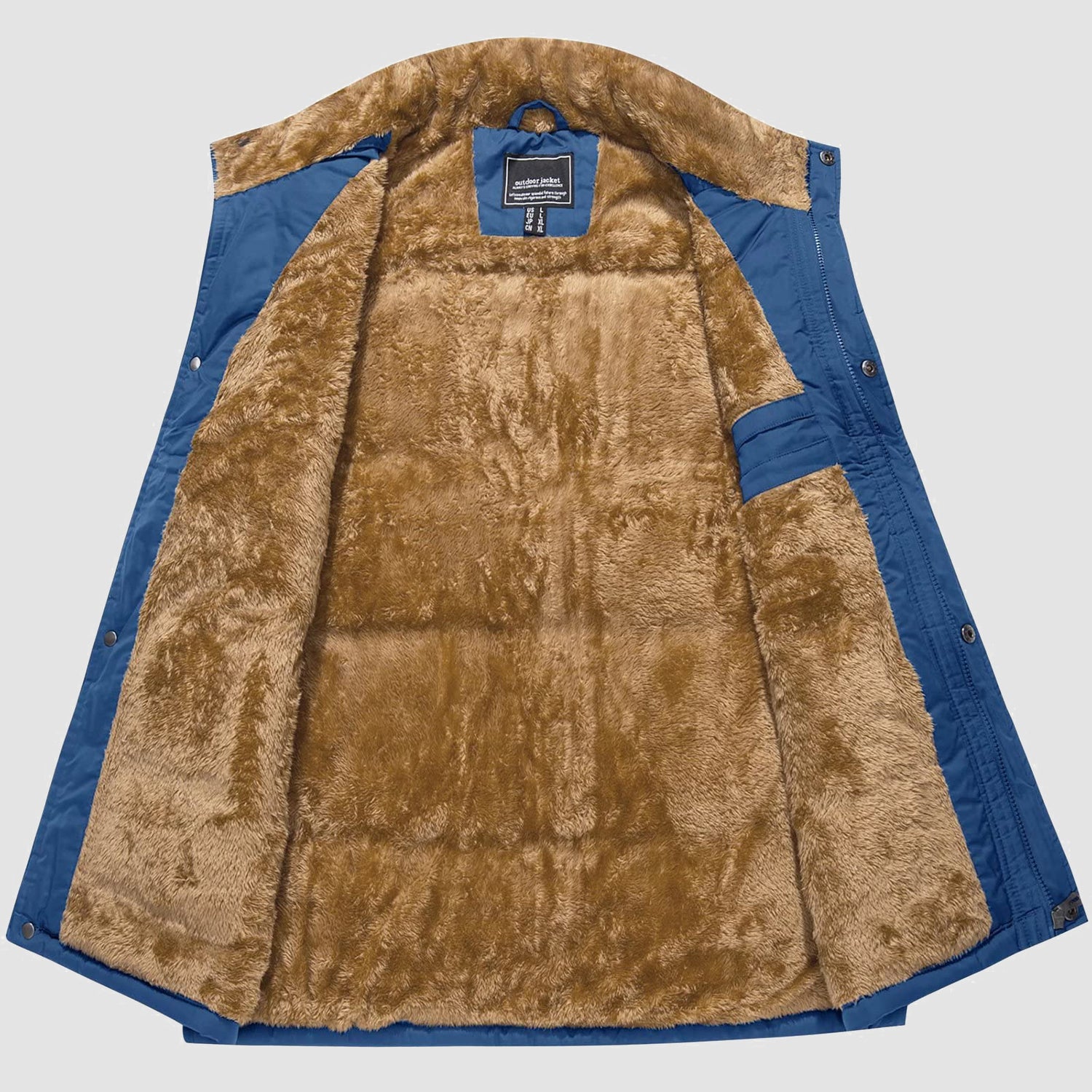 Men's Outerwear Vests Full-Zip Sleeveless Jacket Winter Warm Fleece Lined Vests Stand Collar