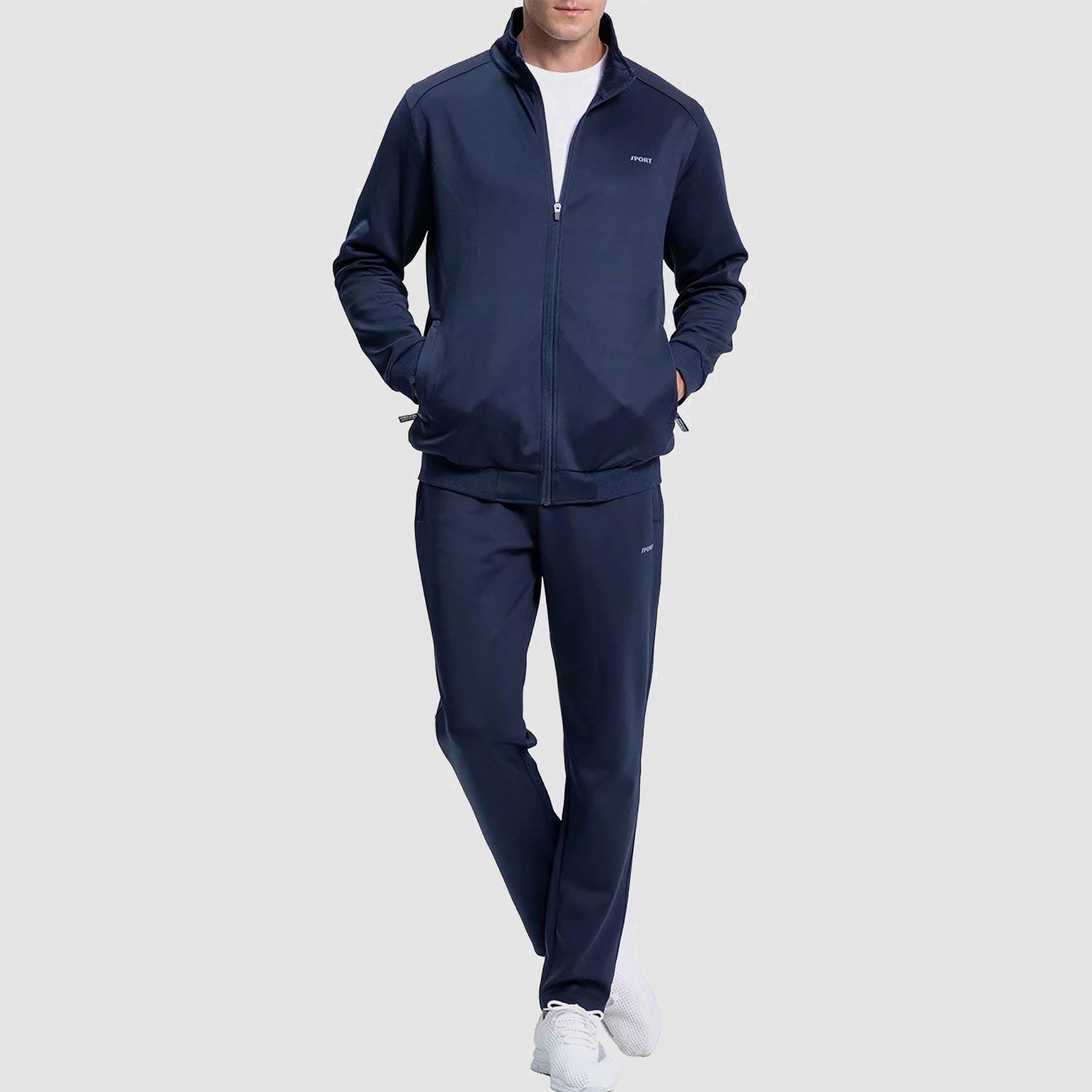 Mens Athletic Sweatsuit 2 Piece Tracksuit Casual Workout Jogging Sets Full Zip