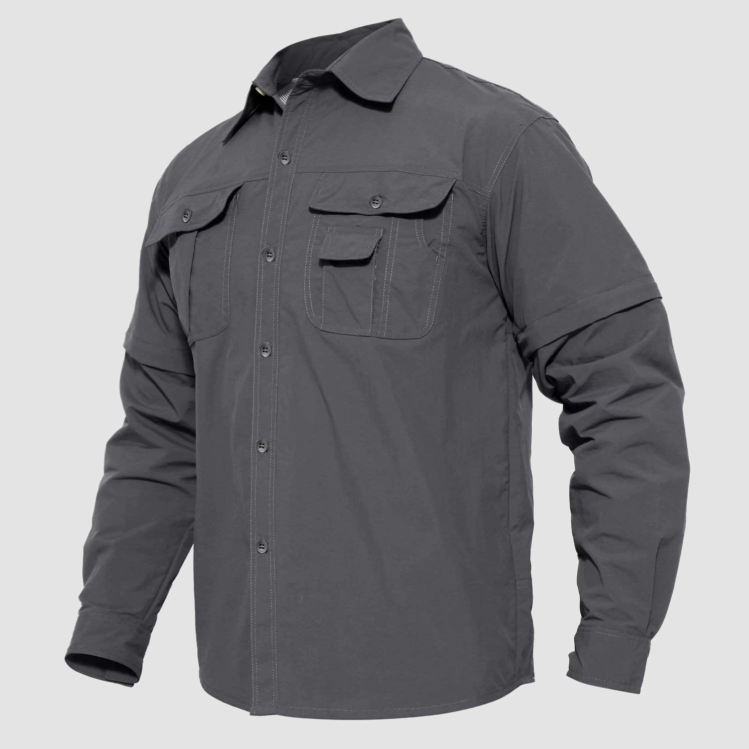 Mens Fishing Hiking Shirts with Detachable Sleeves Long/Short Sleeve Q –  MAGCOMSEN