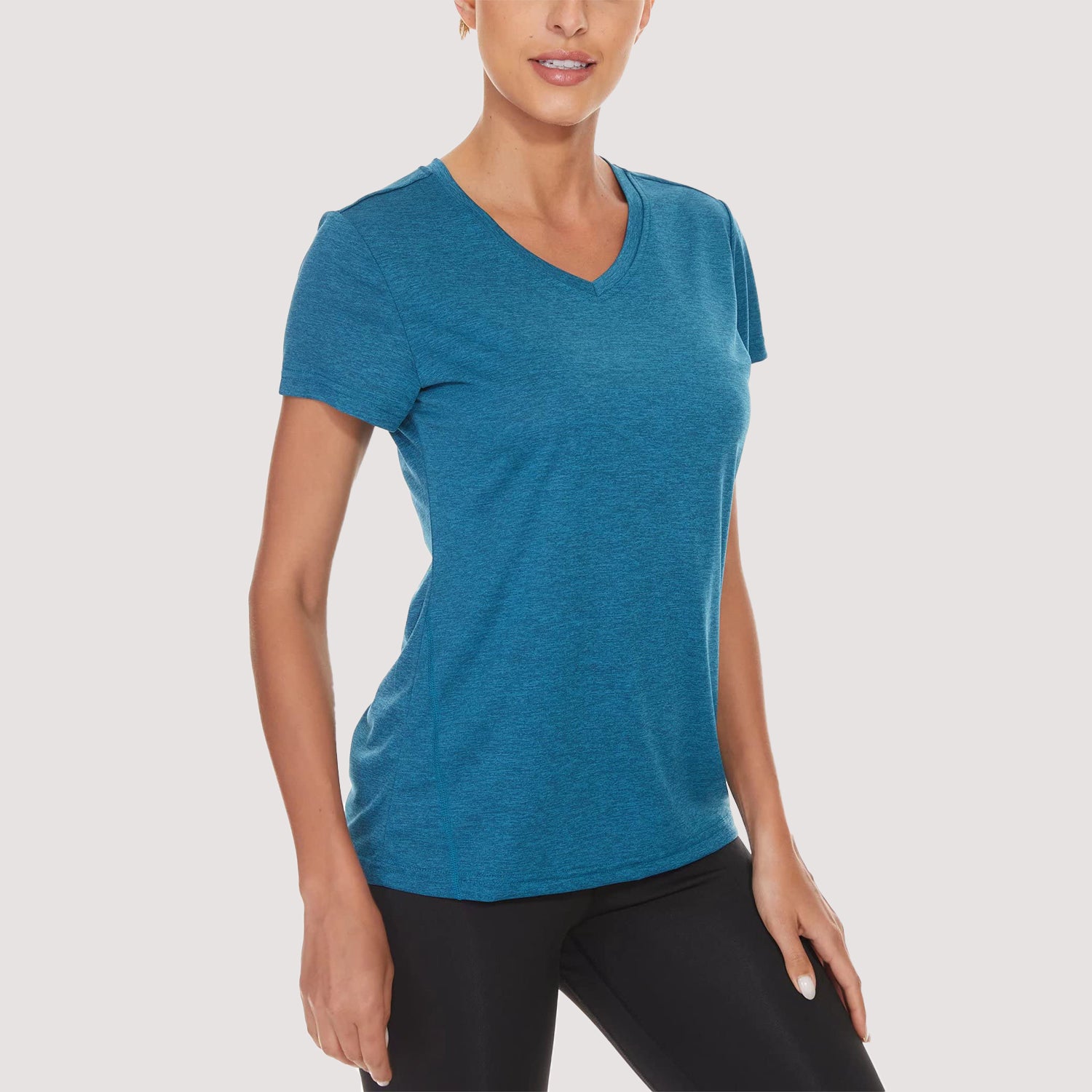 Women's Running T-Shirt Quick Dry V-Neck Yoga Top Tee Shirts