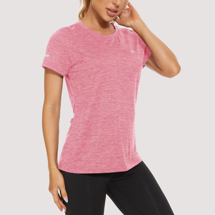 Women's Running T-Shirts Quick Dry with Reflective Strips Tee Shirts