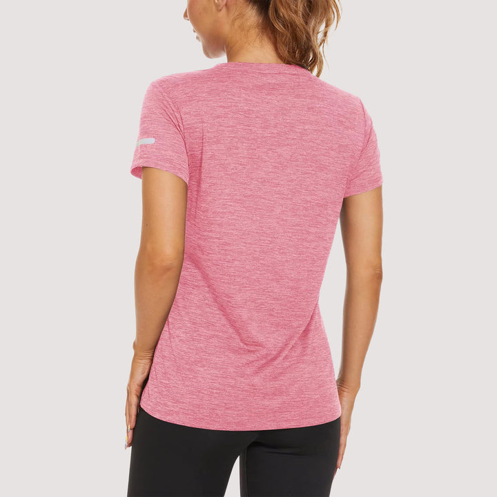 Women's Running T-Shirts Quick Dry with Reflective Strips Tee Shirts