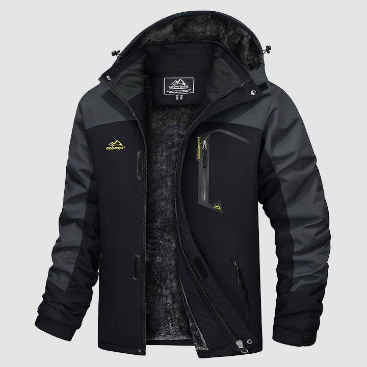 Men's Winter Jacket Water Repellent Ski Snow Jacket Warm Fleece Coat