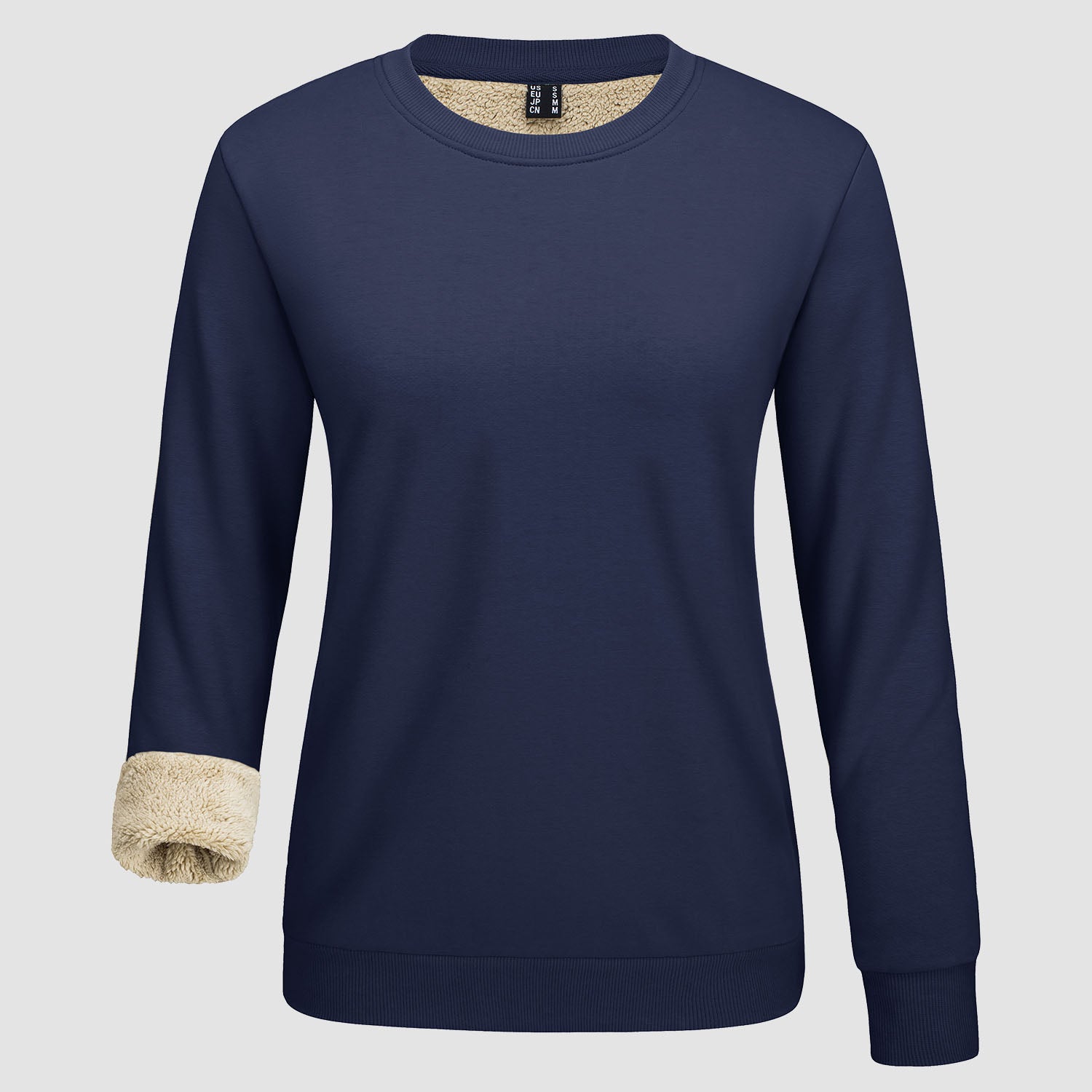 Women's Fleece Lined Sweatshirt Pullover Basic Tops Warm Crewneck Winter Sweater Underwear