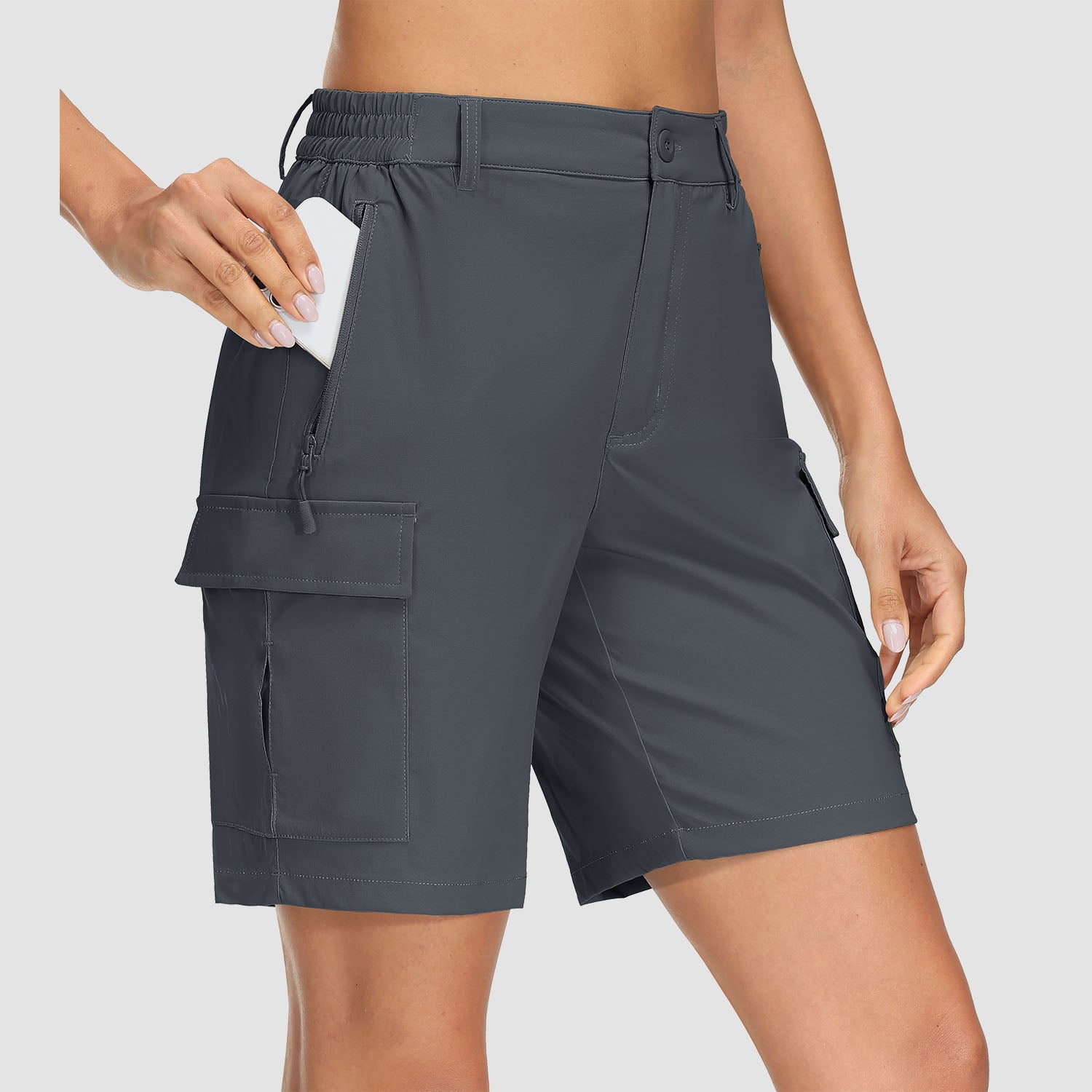 Womens cargo clearance shorts elastic waist