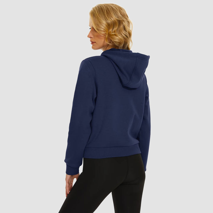 Women's Hoodie Jacket Fleece Lined Crop Tops Full Zip Hoodie For Winter - MAGCOMSEN