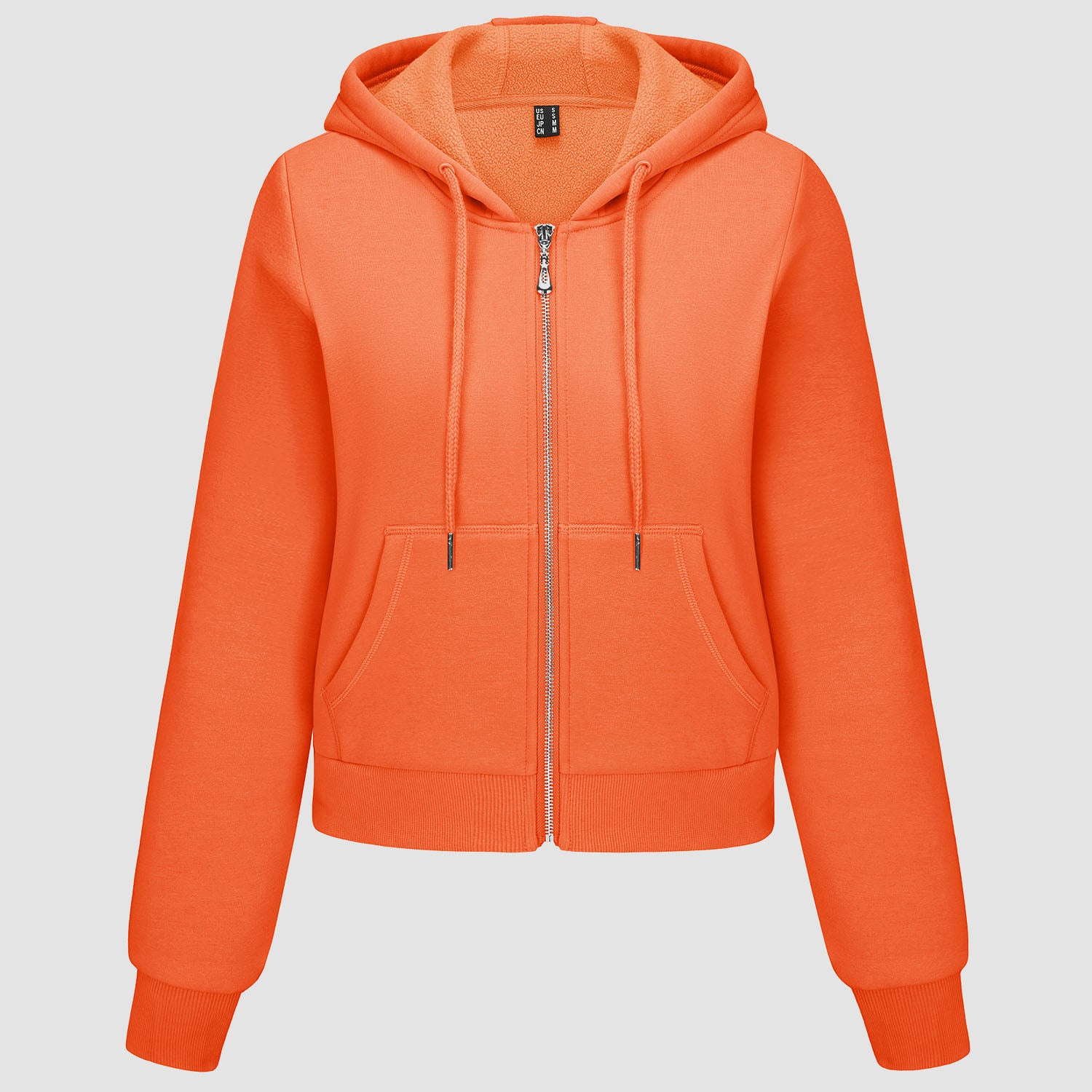 Women's Hoodie Jacket Fleece Lined Crop Tops Full Zip Hoodie For Winter
