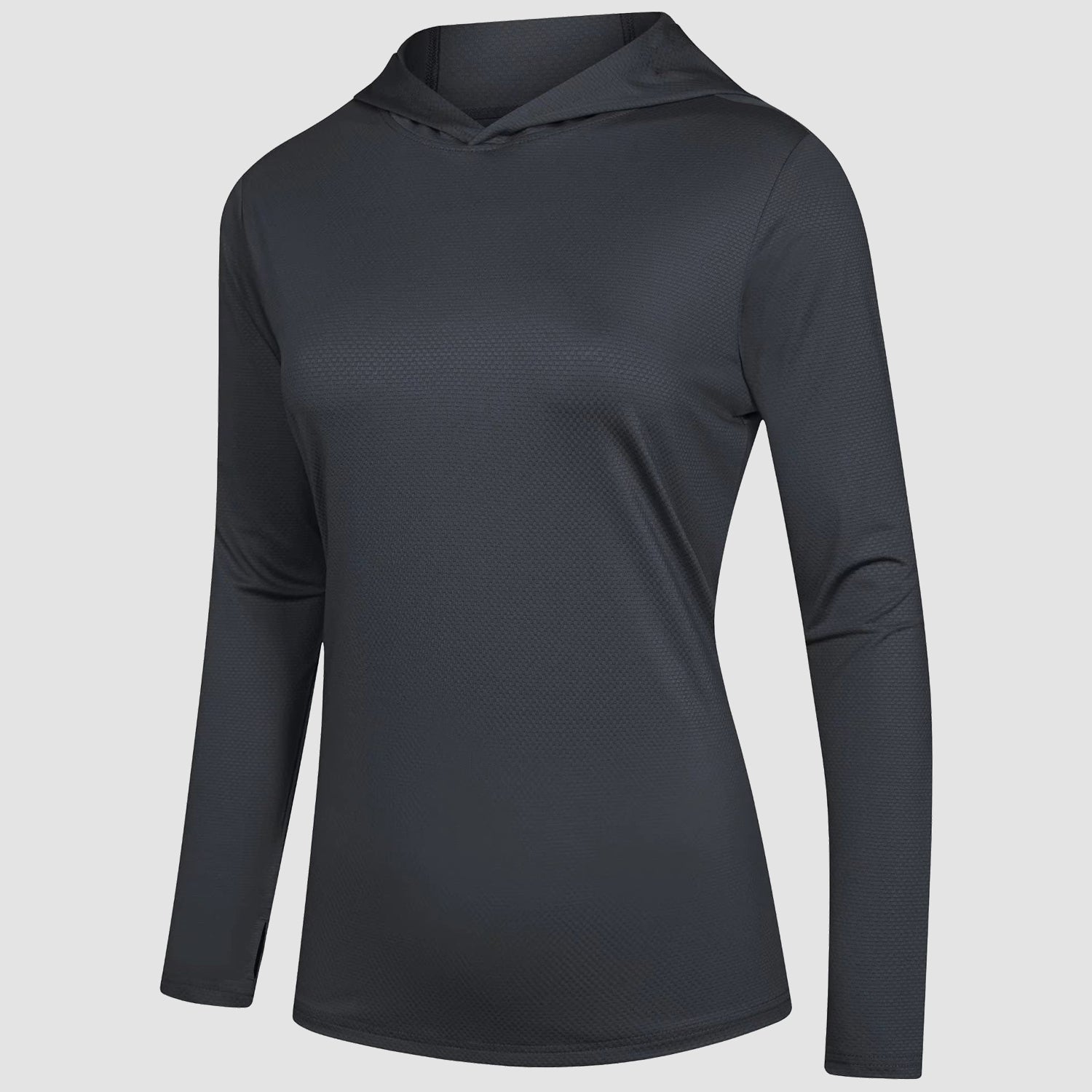 Women's Hoodie Shirts UPF 50+ Sun Protection Long Sleeve UV Shirt Fishing Hiking Athletic Shirts with Thumb Hole, Light Grey / M