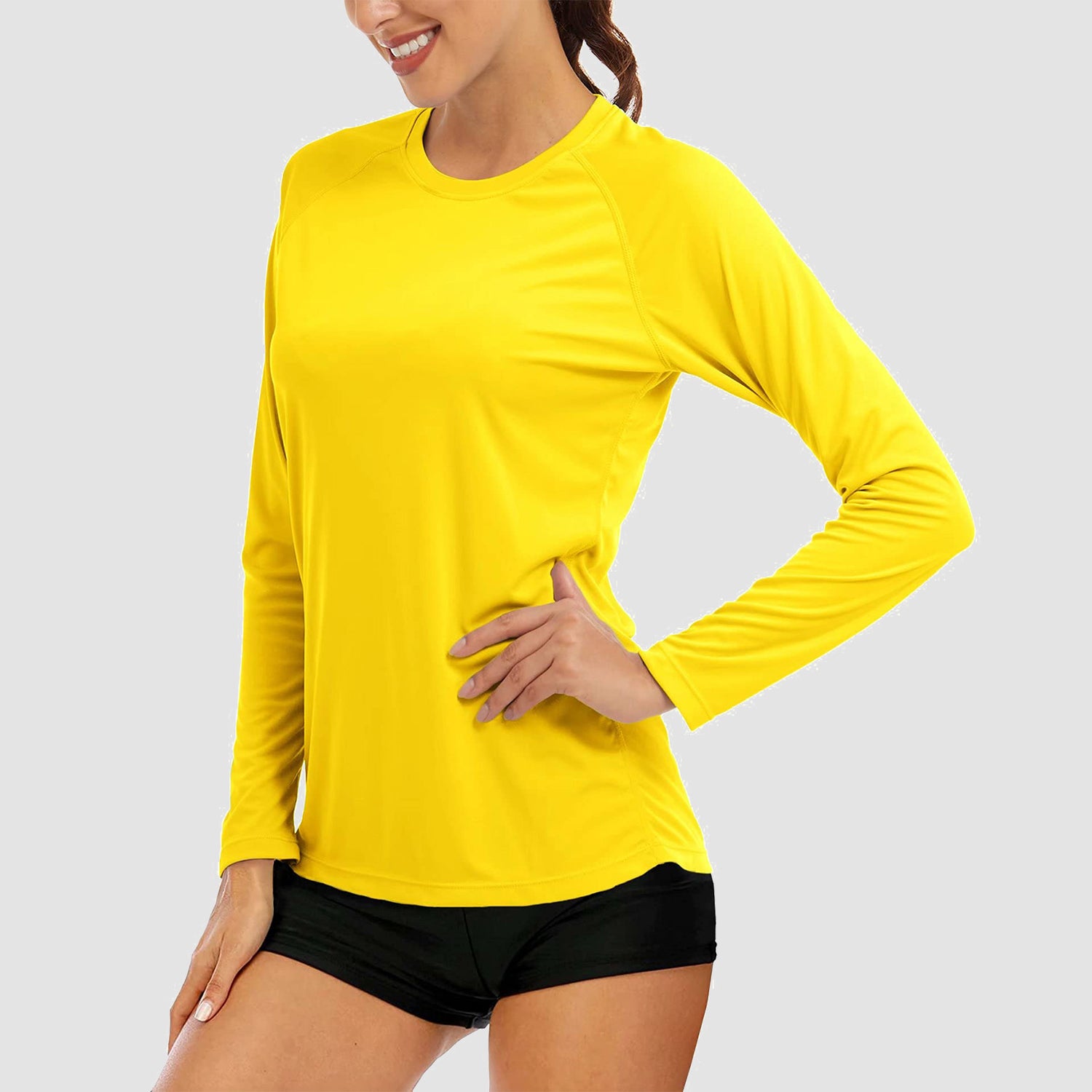 Women's Long Sleeve Shirts UPF 50+ Sun Protection Shirts for Hiking Fishing Workout Rash Guard, Dull Cyan / XL