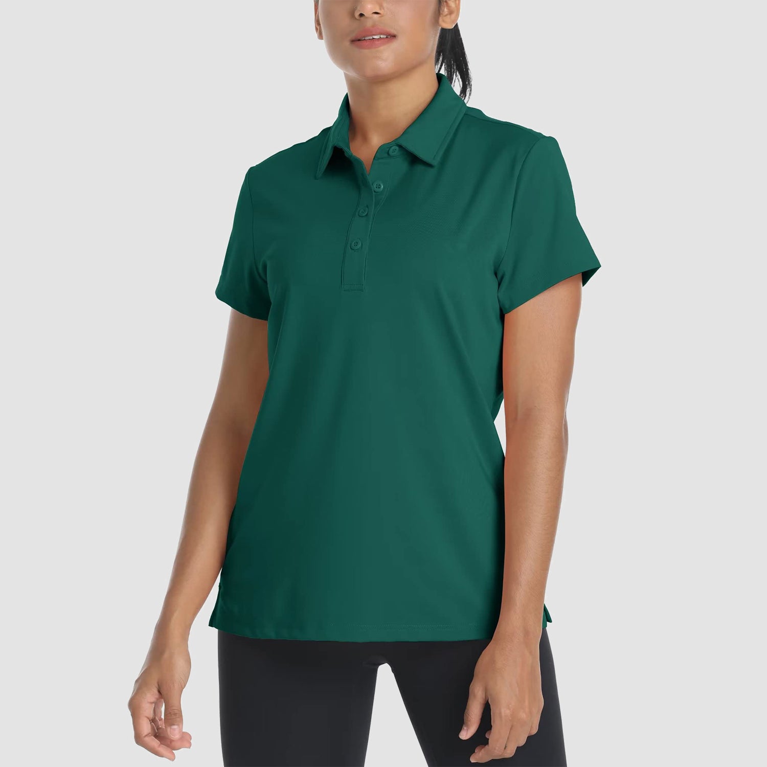 Women's forest outlet green polo shirts