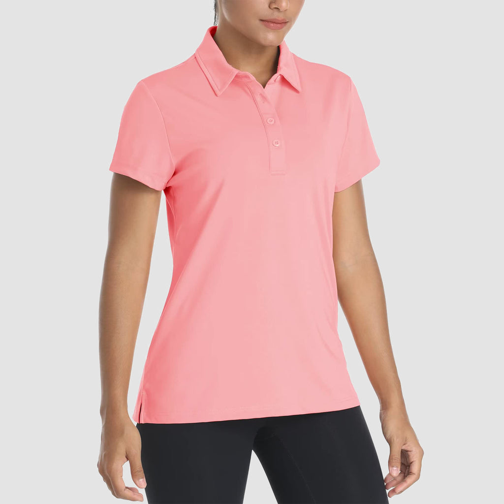 Women's Polo Shirts 4 Buttons Casual T-Shirts Quick Dry Short Sleeve Golf Shirt