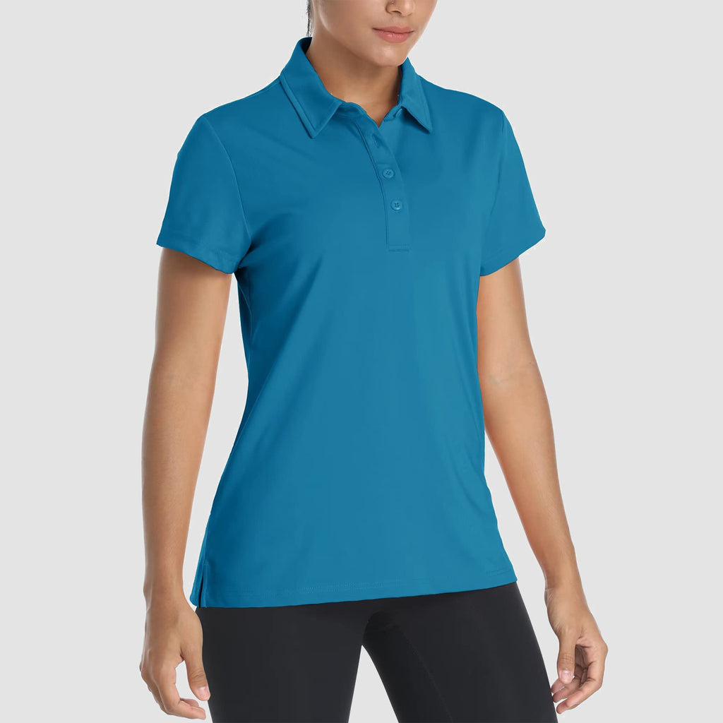 Women's Polo Shirts 4 Buttons Casual T-Shirts Quick Dry Short Sleeve Golf Shirt