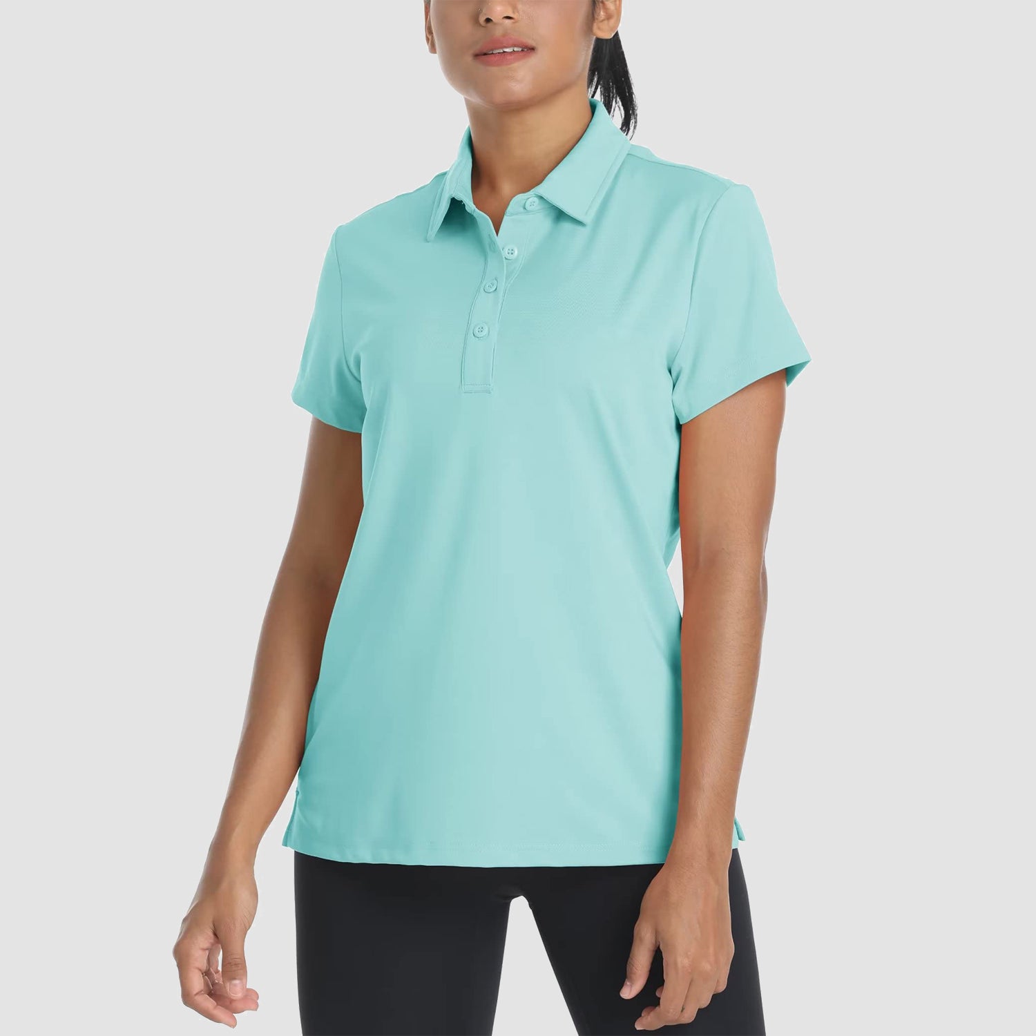 Women's Polo Shirts 4 Buttons Casual T-Shirts Quick Dry Short 