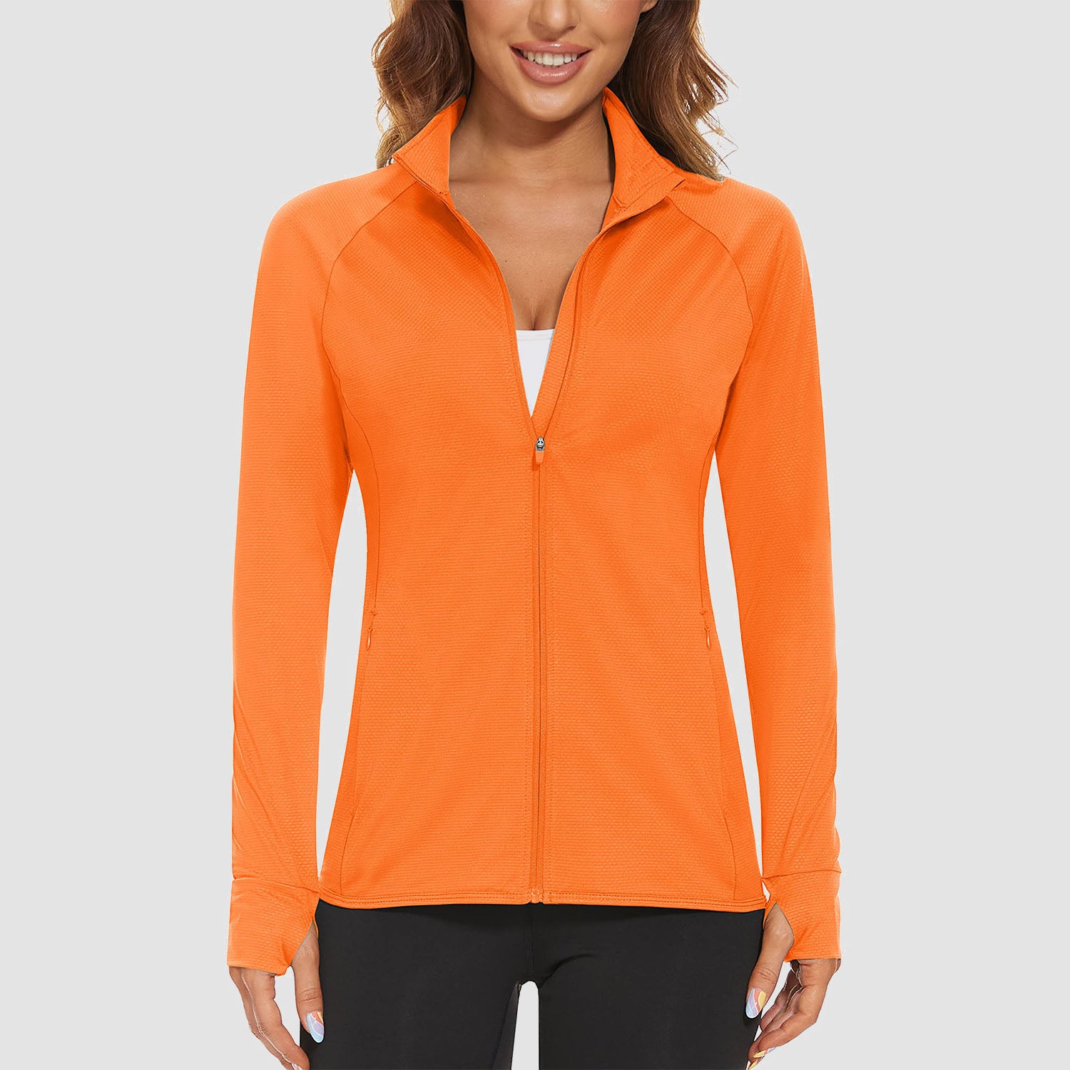 Women's Sun Protection Jacket Lightweight Long Sleeve UPF 50+ Shirts Hiking Shirt with Zipper Pockets