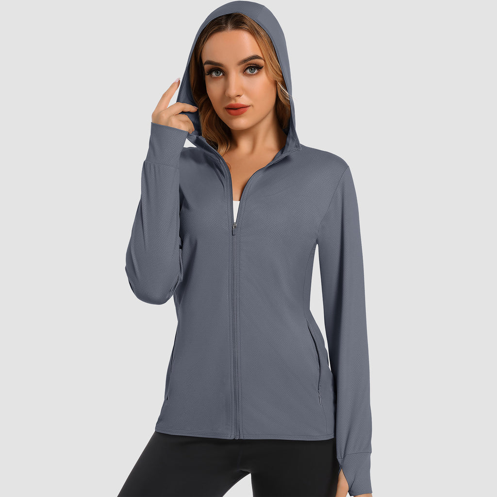 Women's UV Sun Protection Coat Shirts Long Sleeve Quick Dry Workout Hiking Athletic Jacket