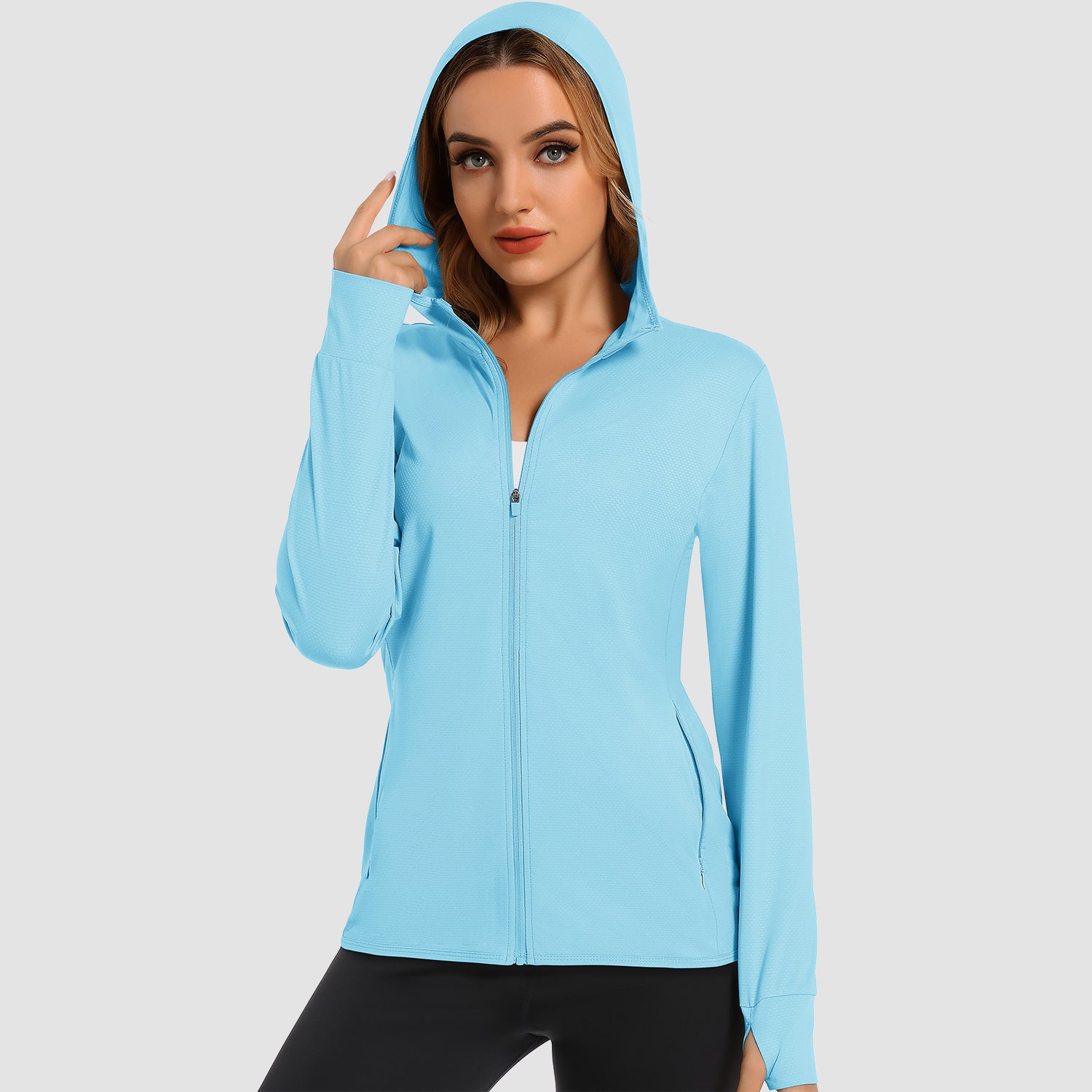 Women's UV Sun Protection Coat Shirts Long Sleeve Quick Dry Workout Hiking Athletic Jacket