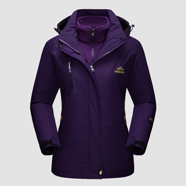 Women's Winter Coats 3-IN-1 Snow Ski Jacket Water Resistant Windproof Fleece Winter Jacket Parka