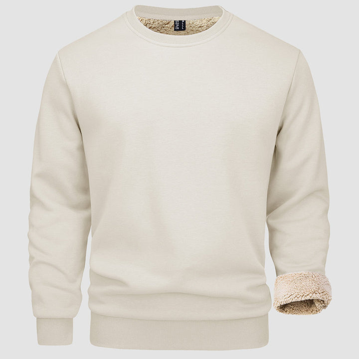 Men's Basic Pullover Crewneck Sweater Fleece Lined Sweatshirt - MAGCOMSEN