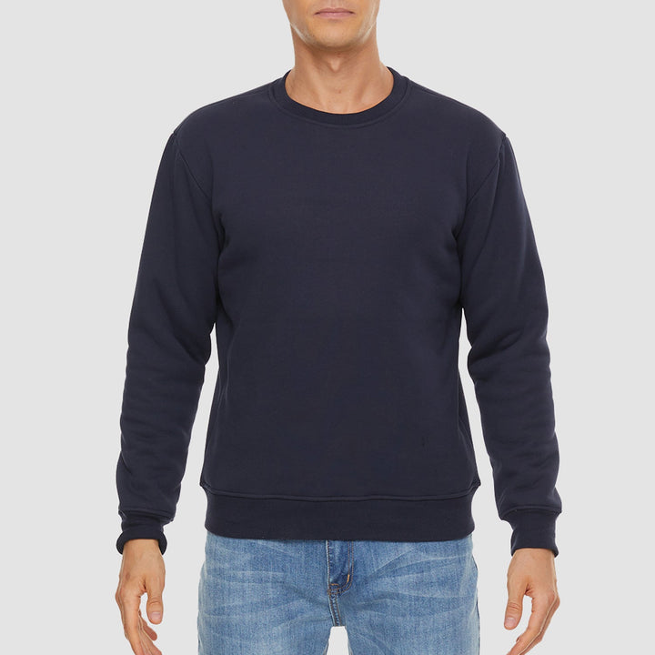 Men's Basic Pullover Crewneck Sweater Fleece Lined Sweatshirt - MAGCOMSEN