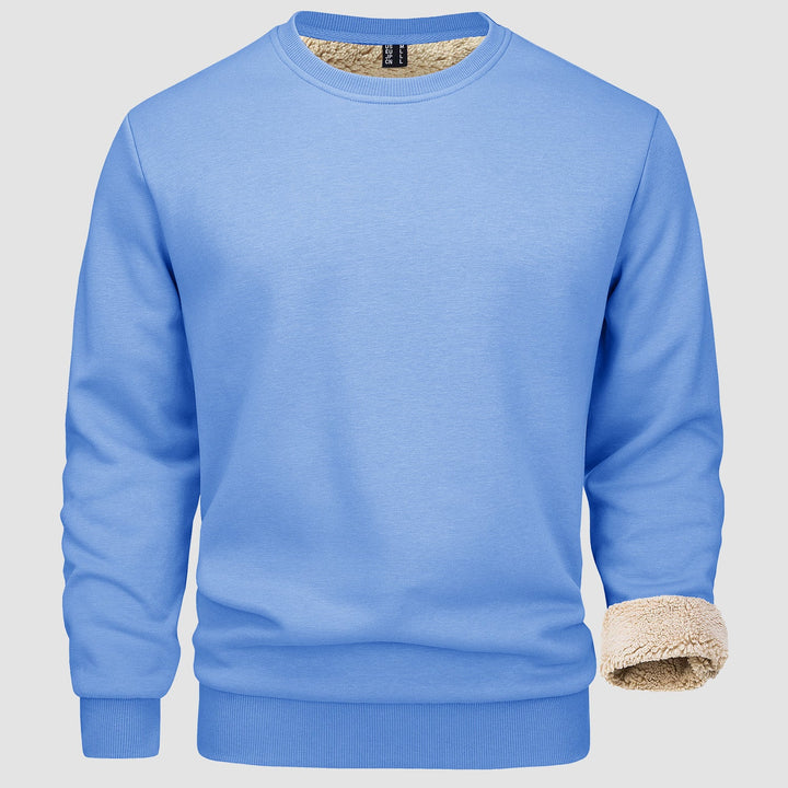 Men's Basic Pullover Crewneck Sweater Fleece Lined Sweatshirt - MAGCOMSEN