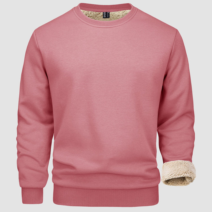 Men's Basic Pullover Crewneck Sweater Fleece Lined Sweatshirt - MAGCOMSEN