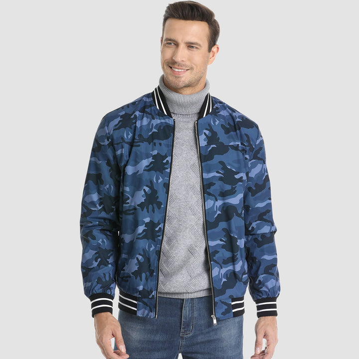 Men's Bomber Jacket Lightweight Windbreaker Casual Outwear - MAGCOMSEN