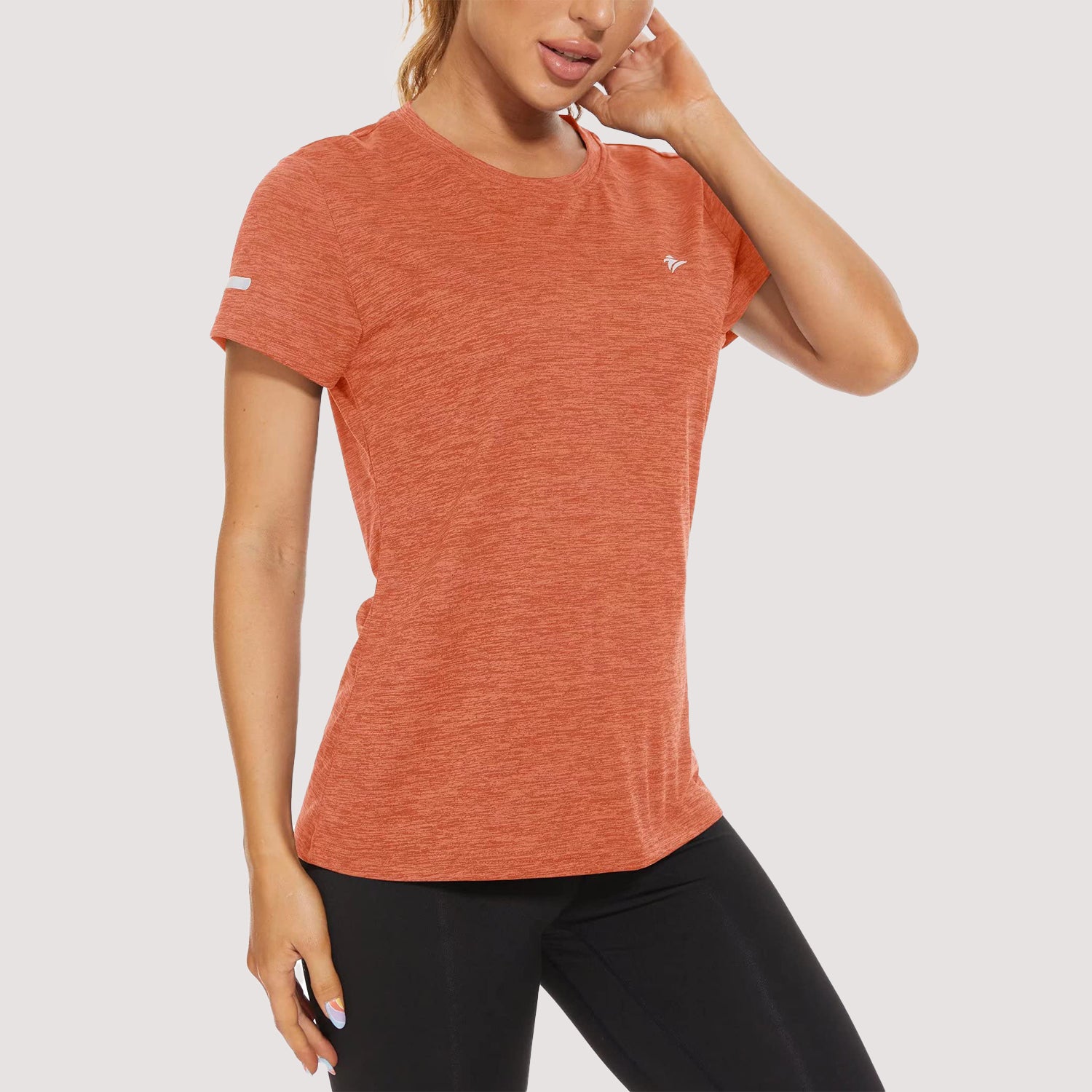 Women's Running T-Shirts Quick Dry with Reflective Strips Tee Shirts